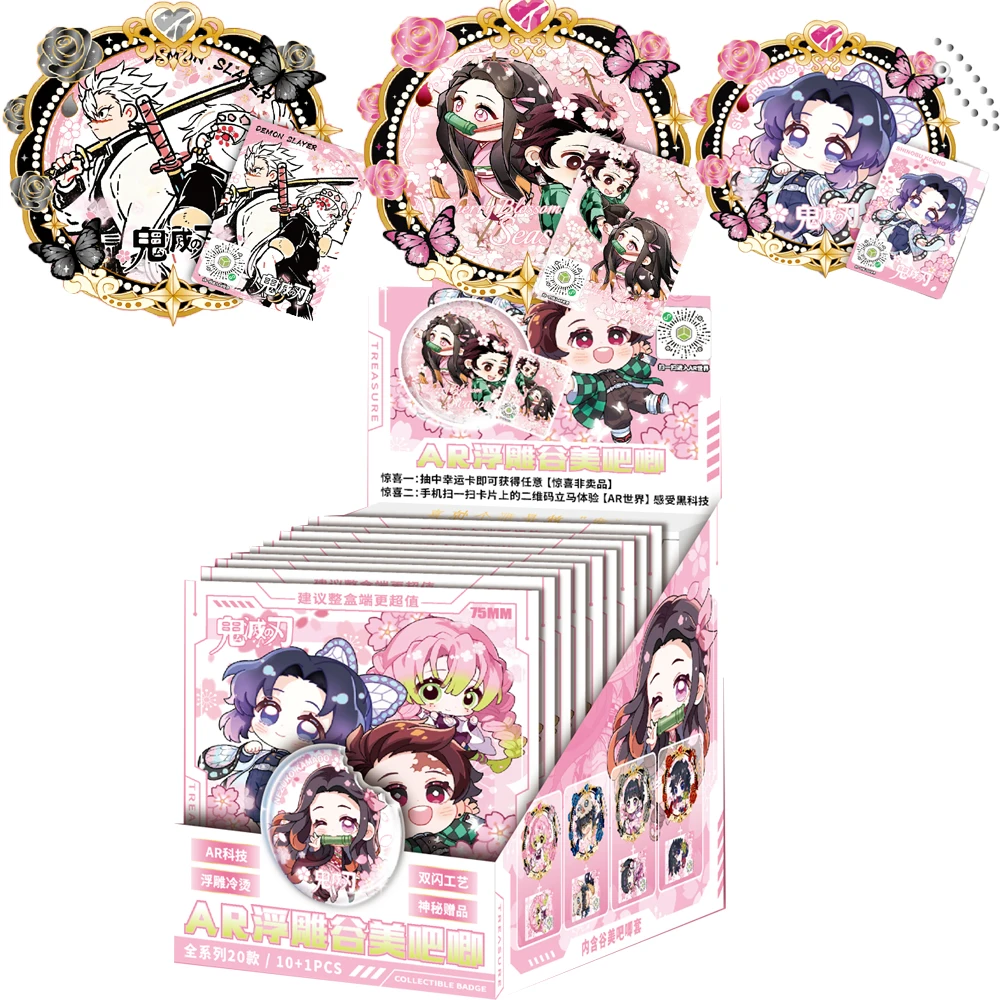 

Demon Slayer Hot Blooded Battle Anime Collection Badge Cartoon Fashion Unique Design Character Exquisite Cards Boys Girls Gifts