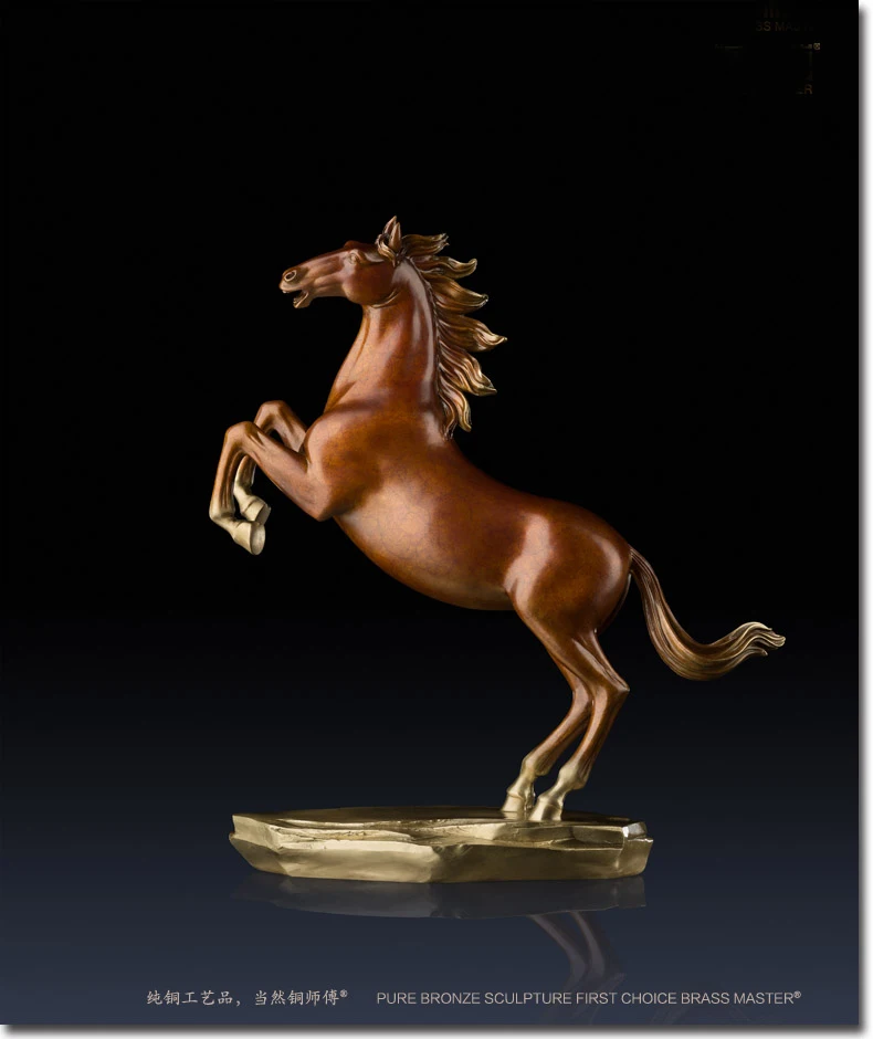 high grade Bronze carving art  Home company bring wealth money Success GOOD luck Business booming prosperous horse statue