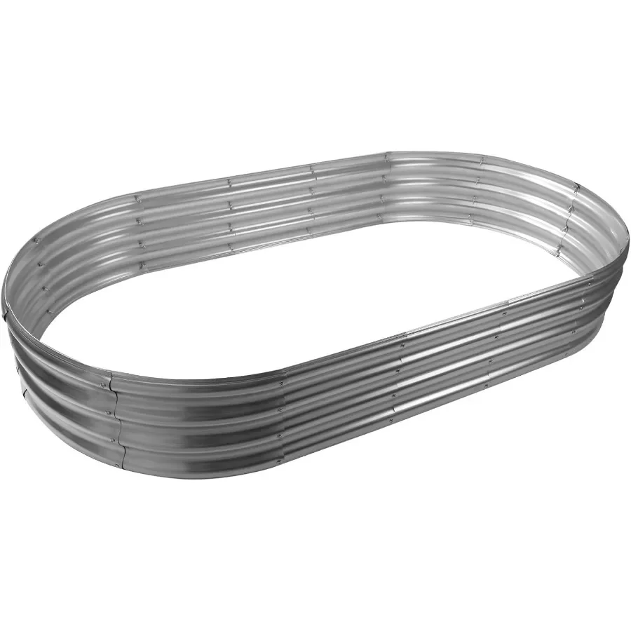 

6X3X1 FT Oval Galvanized Metal Garden Raised Bed/Plant Box for Planting36 Inches Diameter Iron Fire Pit Ring Small Animal Fence