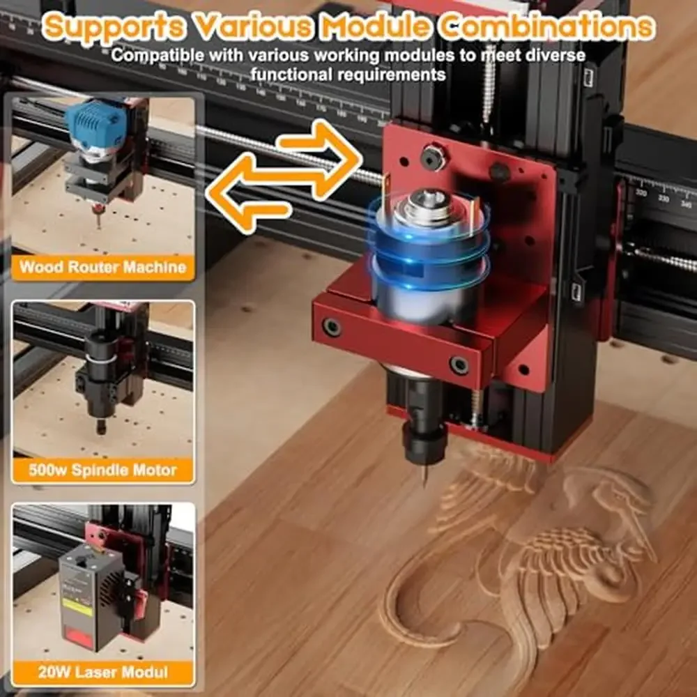 High Precision CNC Router Machine Upgraded All-Aluminum Wood Acrylic Nylon Carving Cutting Kit TTC450 PRO Ultimate