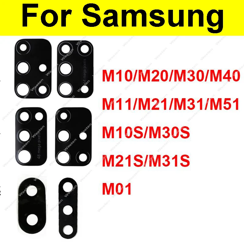 Rear Camera Lens Sticker For Samsung Galaxy M10 M20 M30 M40 M11 M21 M31 M51 M10S M30S M21S M31S M01 Back Camera Lens Repair Part