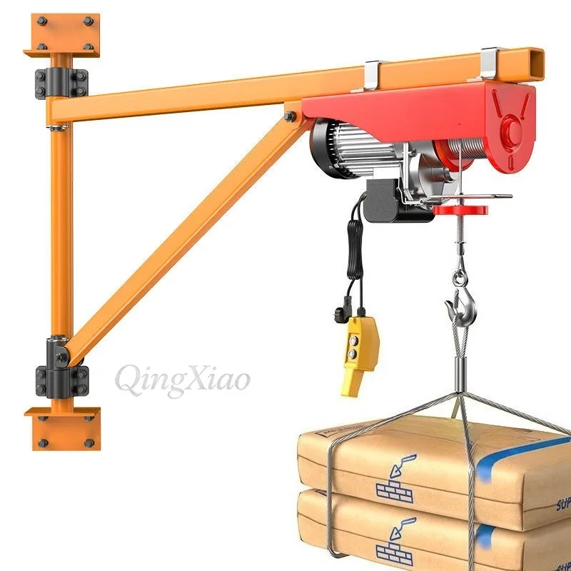 Hoist With Wall Mounted Rotating Support Bracket For Decoration Material Lifting And Small Construction Crane Stand Equipment