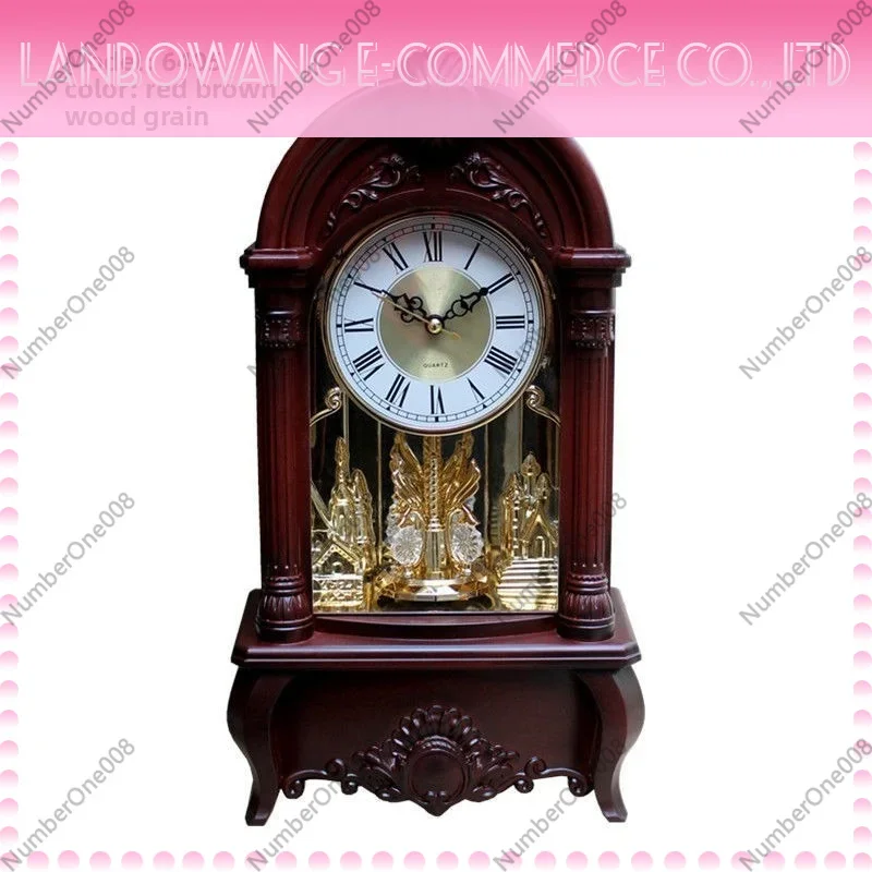 Vintage European Style Chiming Silent Mantel Clock Decorative Pendulum Table Clock for Living Room Bedroom