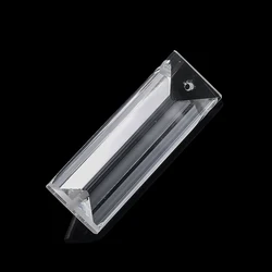 2PCS 63mm Crystal Bar Drop Chandelier Lamp Parts Replacement Pendant Triangular Glass Prism Suncatcher Suspended Hanging 2 Holes