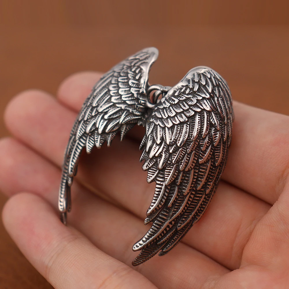 Classic Simple Angel Wing Necklaces Fashion 316L Stainless Steel Amulet Pendant Male and Female Friends Jewelry Gifts Never Fade