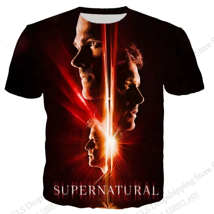 TV Supernatural 3d Print T-shirt Men Women Fashion Breathable Short Sleeve Tops Tees Streetwear Men T-shirt Oversized Tops Y2k