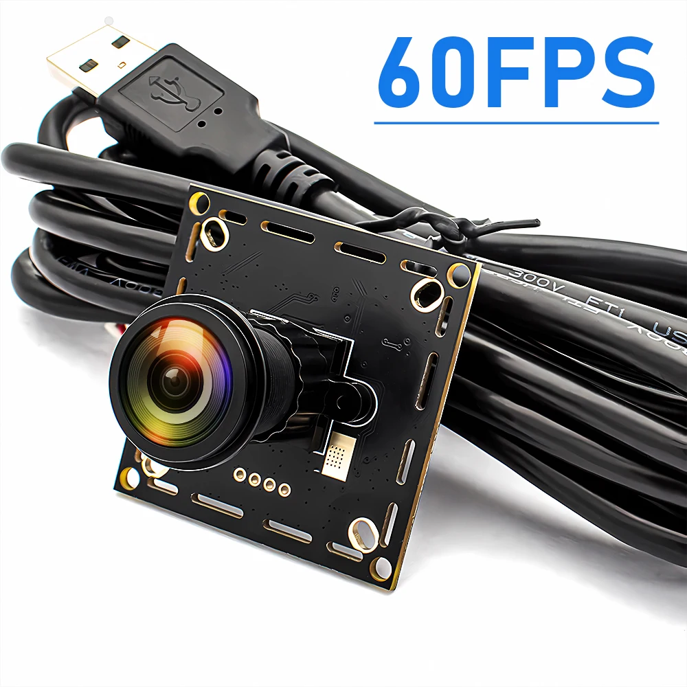 

WGWK 720P 60fps High Speed USB Camera Module Board 1MP MJPEG UVC Compatible Plug Play With No Distortion Lens For Computer ATM
