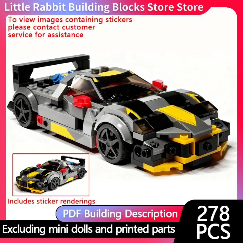 Speed Racing Car Model MOC Building Bricks Top Tier Sports Car Modular Technology Children Holiday Gifts Assemble Toys Suit
