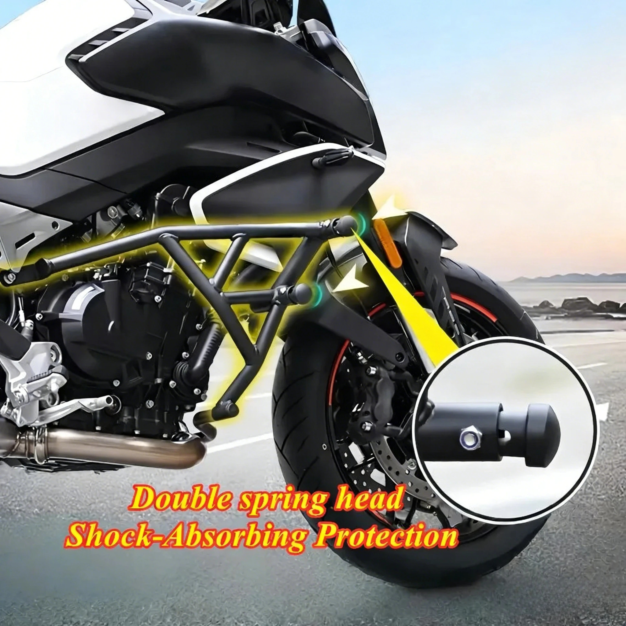 Suitable for CFMOTO NK800 Carbon Steel Racing Crash Bar NK 800 Aluminum Alloy Anti-fall Head Spring Style Racing Bar Bumper