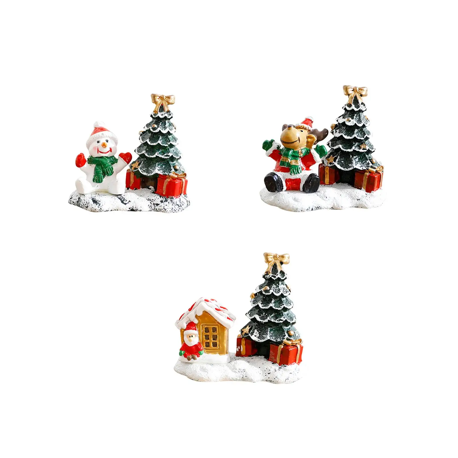 Christmas Tree Resin Figurine Window Display Adorable Accents Fireplace Collectibles Home Micro Landscape Small Cute Xmas Statue