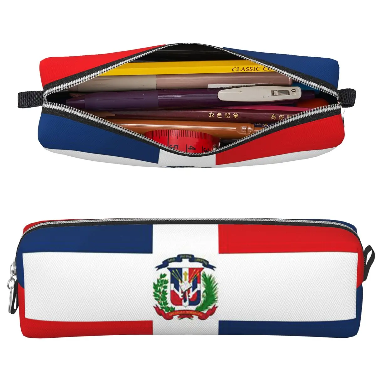 Dominican Republic Flag Pencil Cases Big Capacity Pen Bags Pen Box For Boys Girls Students Stationery Pencil Pouch Cosmetic bag