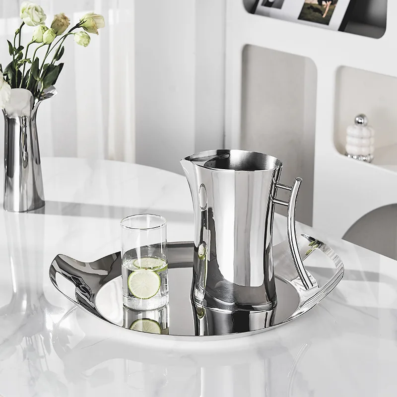 Luxury Stainless Steel Cold Kettle Creative Home Living Room Tea Kettle Simple Modern Metal Crafts Ornaments Teaware Home
