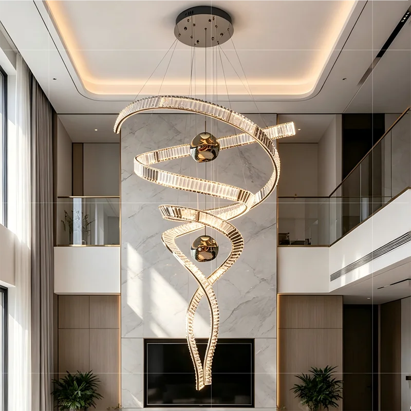 Light luxury design home decoration chandelier, staircase chandelier, living room chandelier, dining room indoor lighting