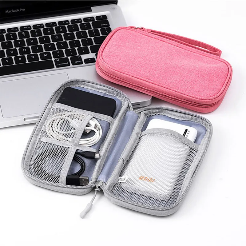 

Travel Data Cable Packing Cube Charger Phone Hard Drive USB Flash Drive Storage Pouch Multifunctional Waterproof Organizer Bag