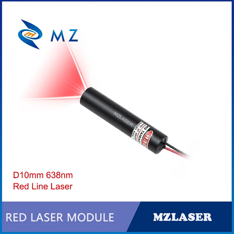 New Compact Red Line Laser Diode Module 638nm D10mm 50mW 100mW 3V 5V 12V 24V Industrial Grade for Woodworking Machinery
