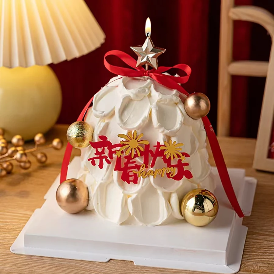 Five Pointed Star Happy Birthday Cake Decoration Candles New Year Christmas Star Baked Cake Decoration