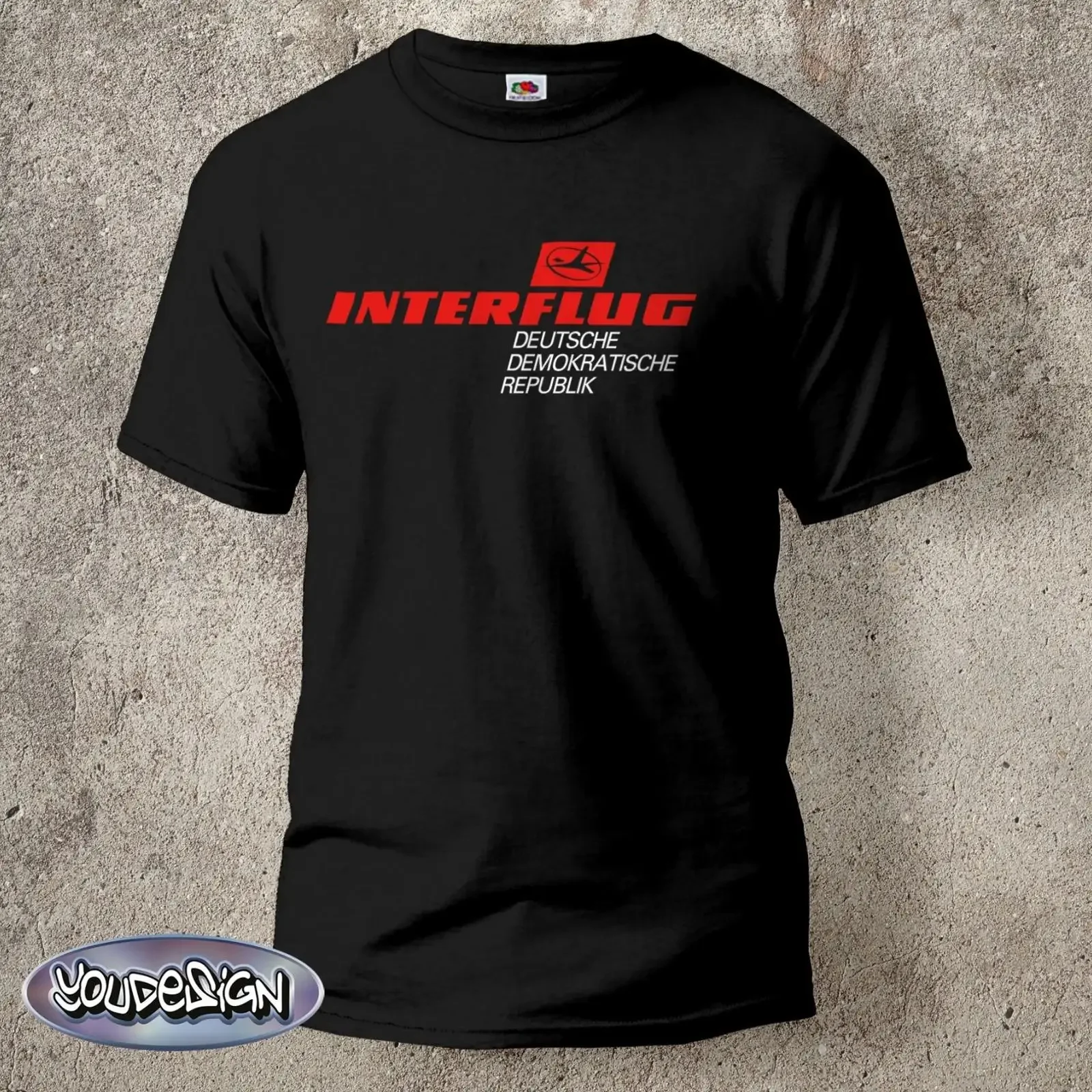 Interflug T Shirt GDR Airline Ostalgie Pilot Airplane S 5XL vintage Washed Breathable designer clothes Versatile Slightly homme