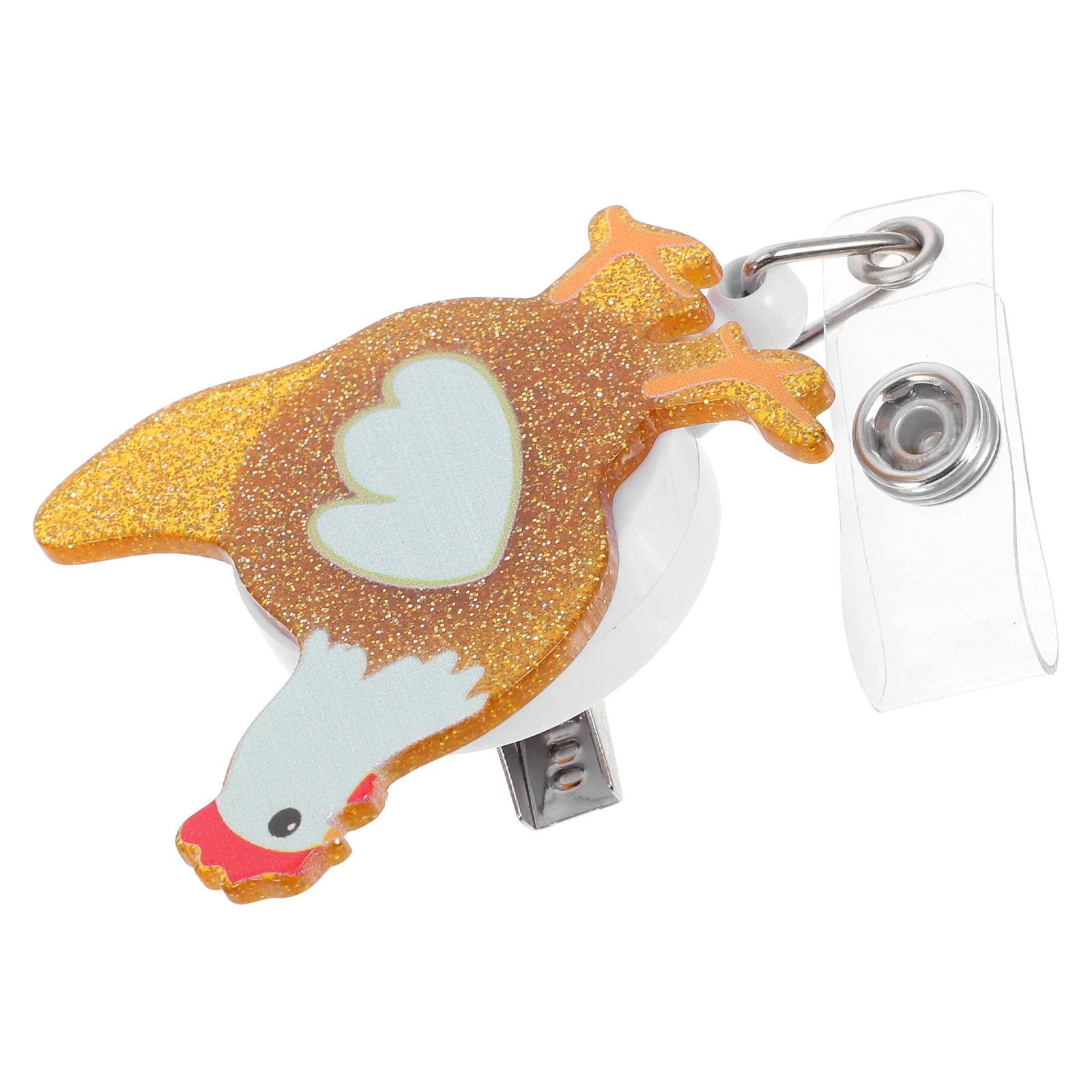 

Retractable Badge Cute Id Badge Holders Retractable Cute Chicken Design Alligator Clip Nurses Doctors ID Holder
