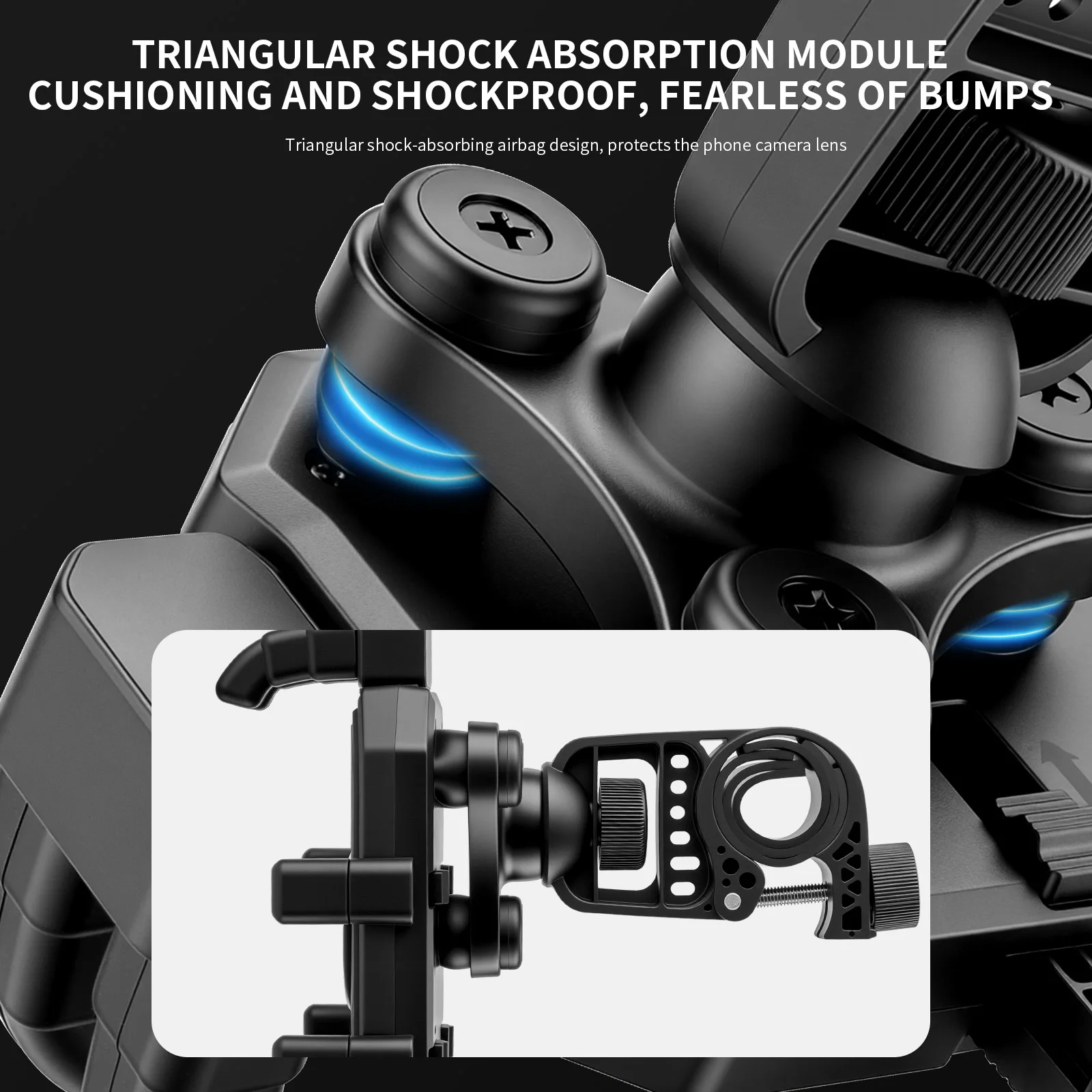 TOSUOD Bike Phone Holder 360° View Universal Bicycle Phone Holder for 4.7-7 inch Mobile Phone Stand Shockproof Bracket GPS Clip