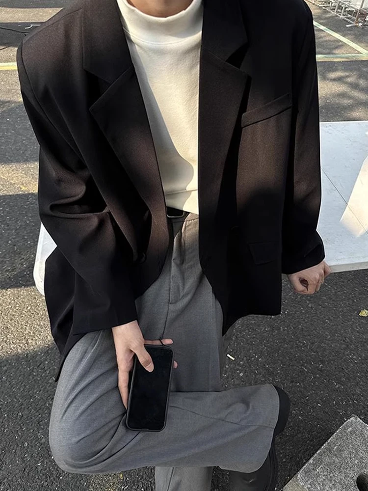 

Bla Suit Jaet Men's Spring Autumn DK orm Haome High-End Neapolitan Western Wear Polyester Fiber Long Sve Button...