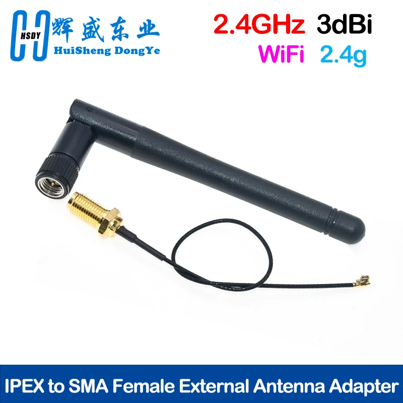 2.4GHz 3dBi WiFi 2.4g Antenna Aerial RP-SMA Male wireless router+ 17cm PCI U.FL IPX to RP SMA Male Pigtail Cable ESP8266 ESP32