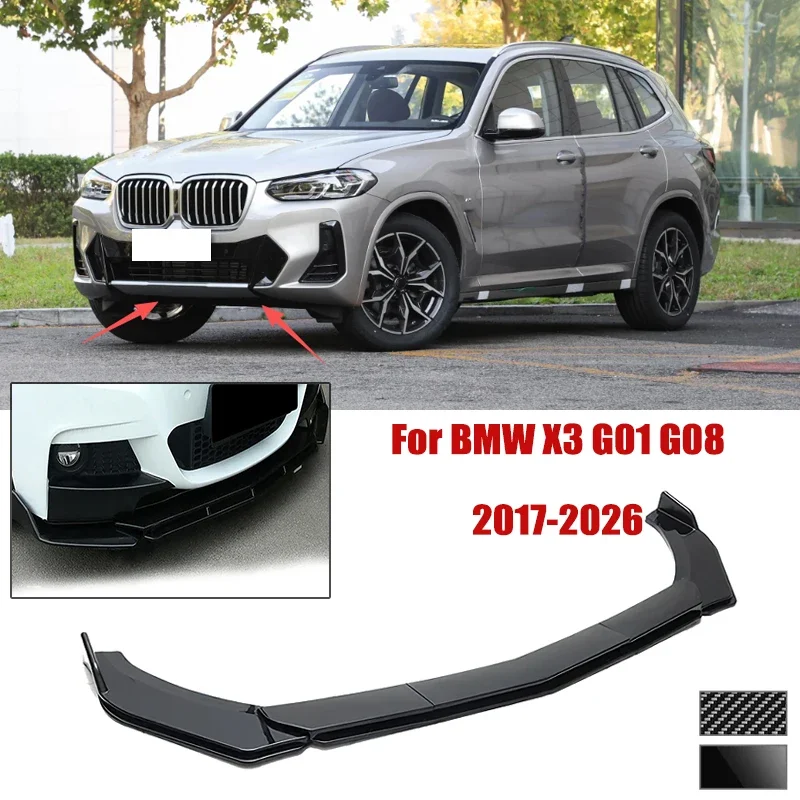 5pcs Front Bumper Shovel For BMW X3 G01 G08 2017-2026 Spoiler Front Bumper Deflector Anti Scratch Protection Device