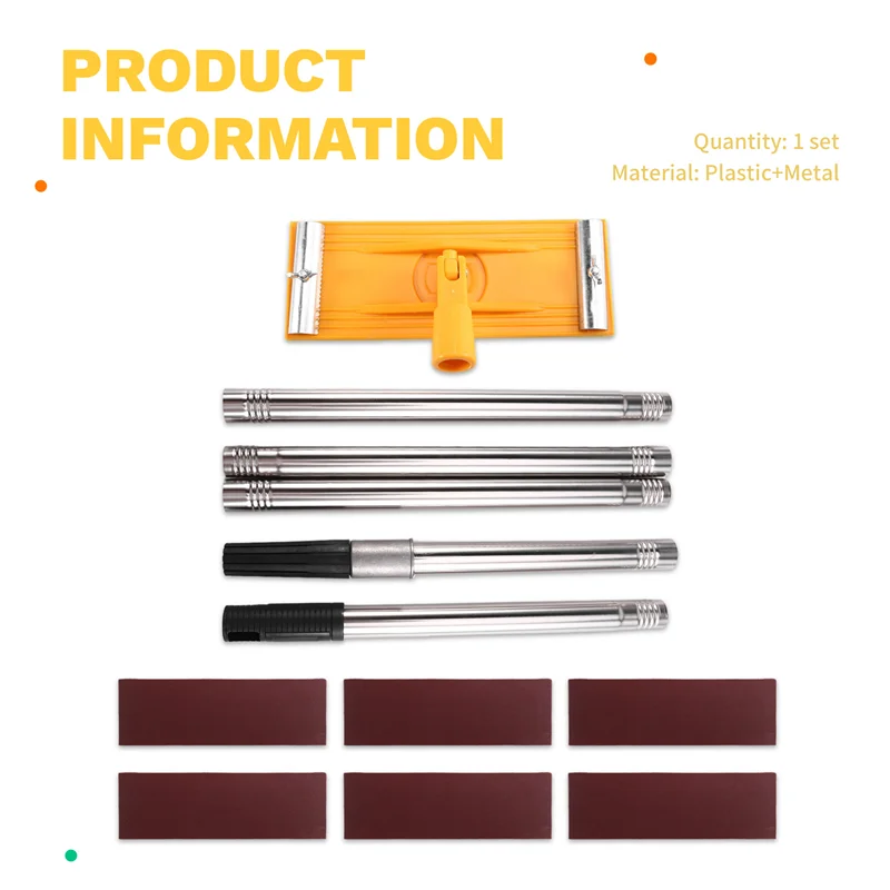 Ponceuse à pôles ABJY pour cloisons sèches, ponceuse, ponceuse manuelle pour cloisons sèches avec rallonge. Parfait pour la peinture