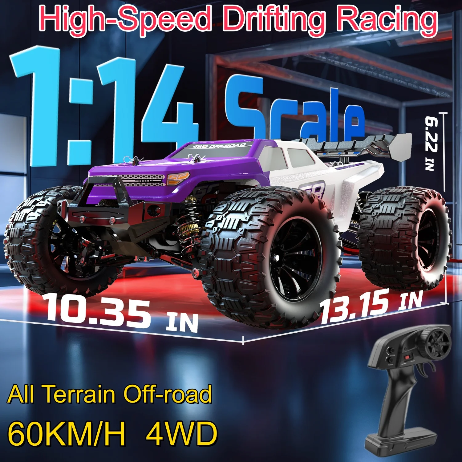 60KM/H High-Speed Drift Racing 4WD RC Car 1:14 All Terrain Off-road Climbing Remote Control Car 150M Metal Transmissio RC Truck