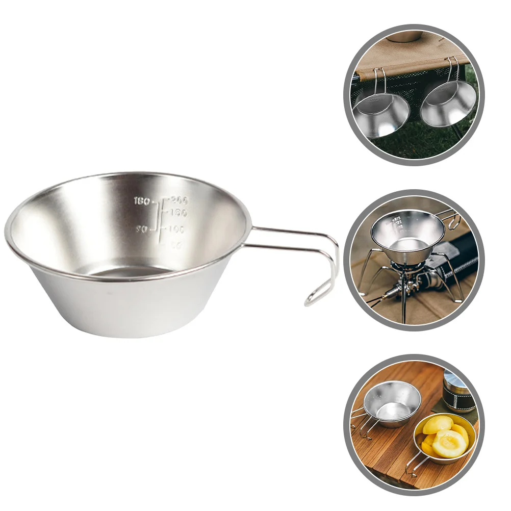 

Stainless Steel Water Cup Multi-Function Makgeolli Bowl Camping Supply Outdoor Picnic Accessory Compact Reusable Wine Cup