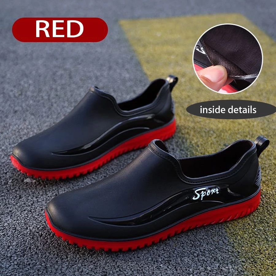 Einfacher Stil, Outdoor, Arbeit, Pendeln, Angeln, Küche, rutschfest, wasserdicht, Herren, flache Sohle, hochwertige Gummistiefel, Regenstiefel – Detail 3