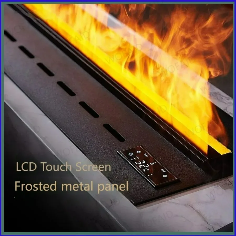 

Portable 3D Fireplace With LCD Touch Screen Sound of Woods Cracking Fireplace Romantic Flame Effect Lightweight Design for Home