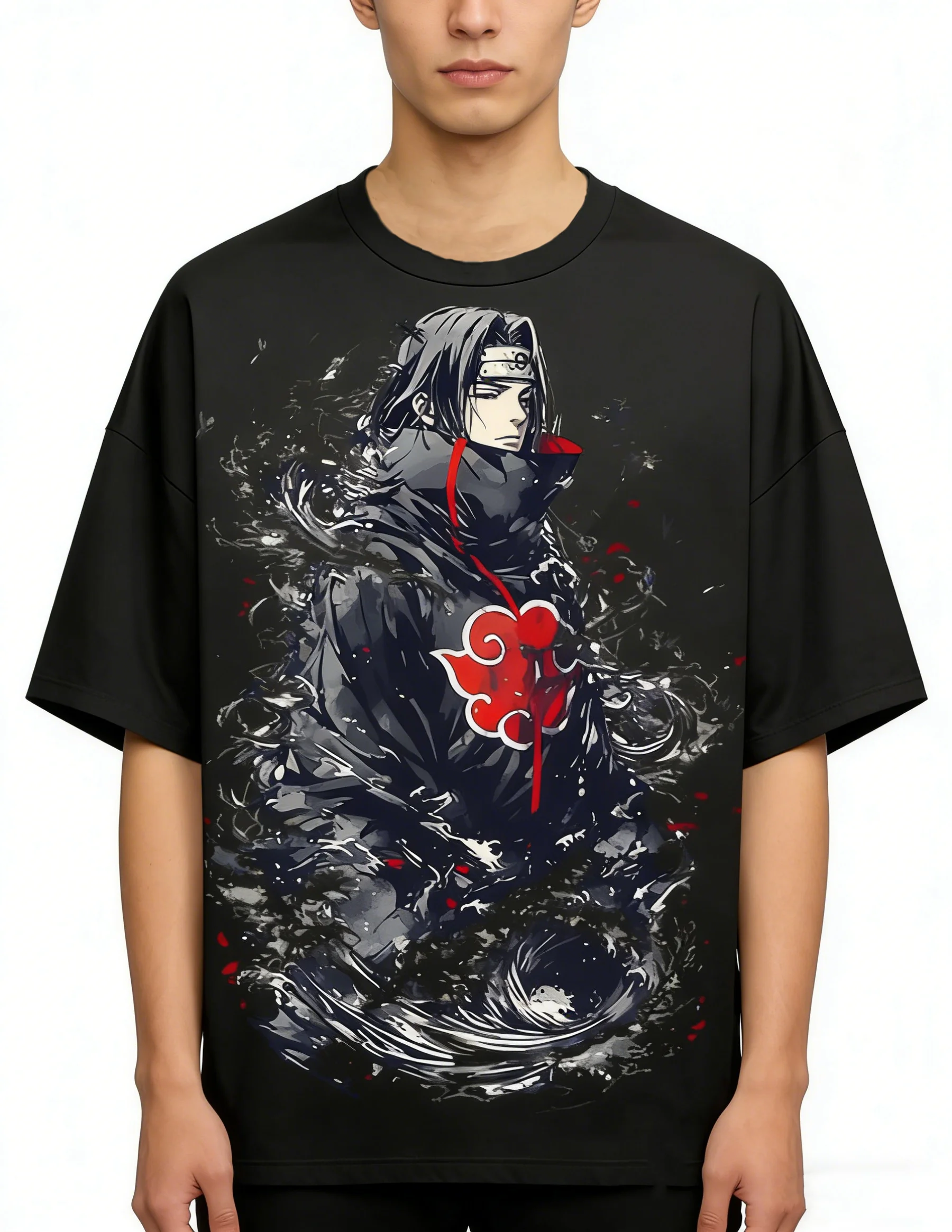 

Summer 2026 Naruto Vintage High-quality Cotton Men's Oversized T-shirt Character Print Casual Shirt for Both Men and Women