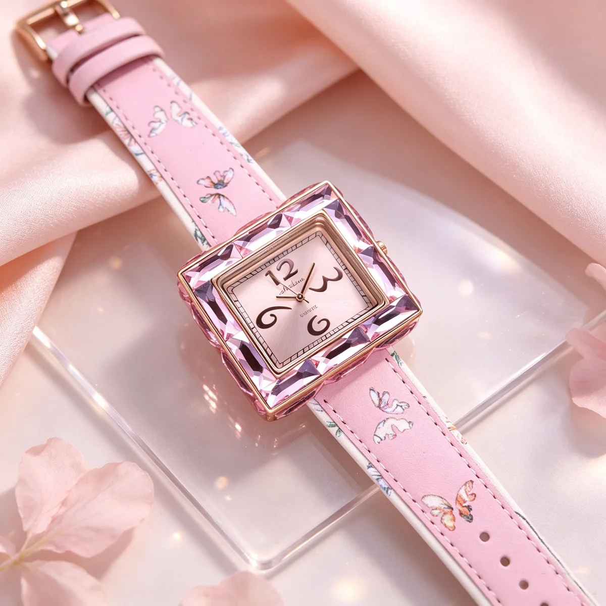 sale-davena-panda-women's-watch-big-rhinestone-crystal-fashion-hour-real-leather-bracelet-clock-girl's-birthday-gift-box