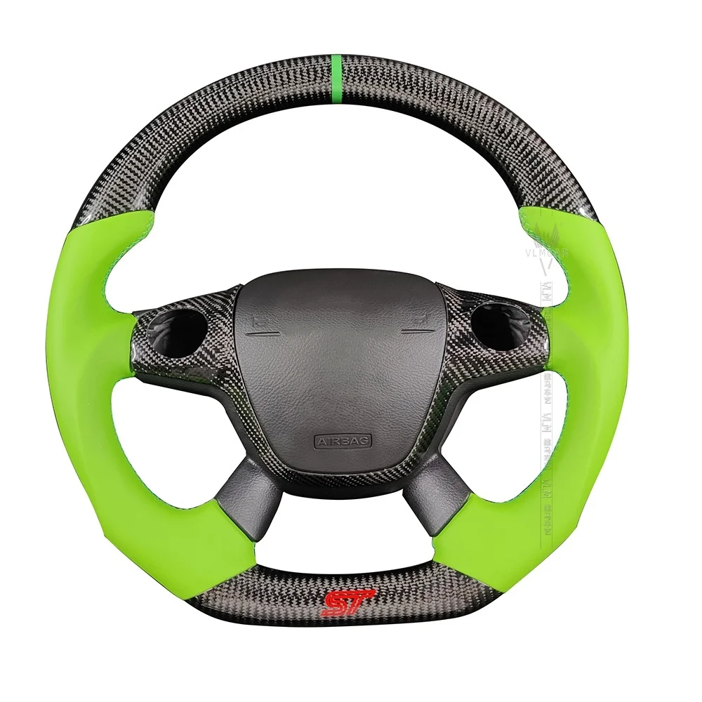 Carbon Fiber Steering Wheel for Ford Focus 2005–2018 Custom Sport Racing Wheel Upgrade Fits MK2 MK3 ST RS Hatchback Sedan
