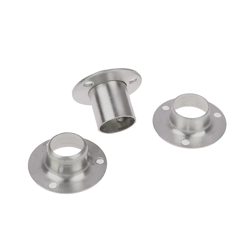 Hot Sale For Wardrobe Curtain Rod Holder Round Tube Holder Bracket Furniture Fittings Towel Tube Holder Stainless Steel Flange