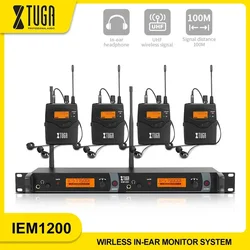 XTUGA IEM1200 UHF Professional Wireless In Ear Monitoring System With Mono Audio Output For Professional Stage Performances