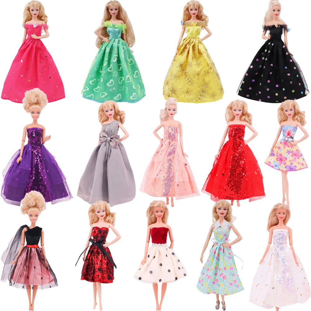 ForBarbies Dress Princess Skirt Doll Clothes for Barbies 11.8inch 30cm 1/3bjd Blythes Clothes Accessories Sequin Dress Girl's