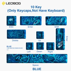 LEOBOG 10Keys PBT Theme Design Keycaps Replacement for Mecha / Pandora / Cute / Minimalist Theme Mechanical Keyboard Accessories