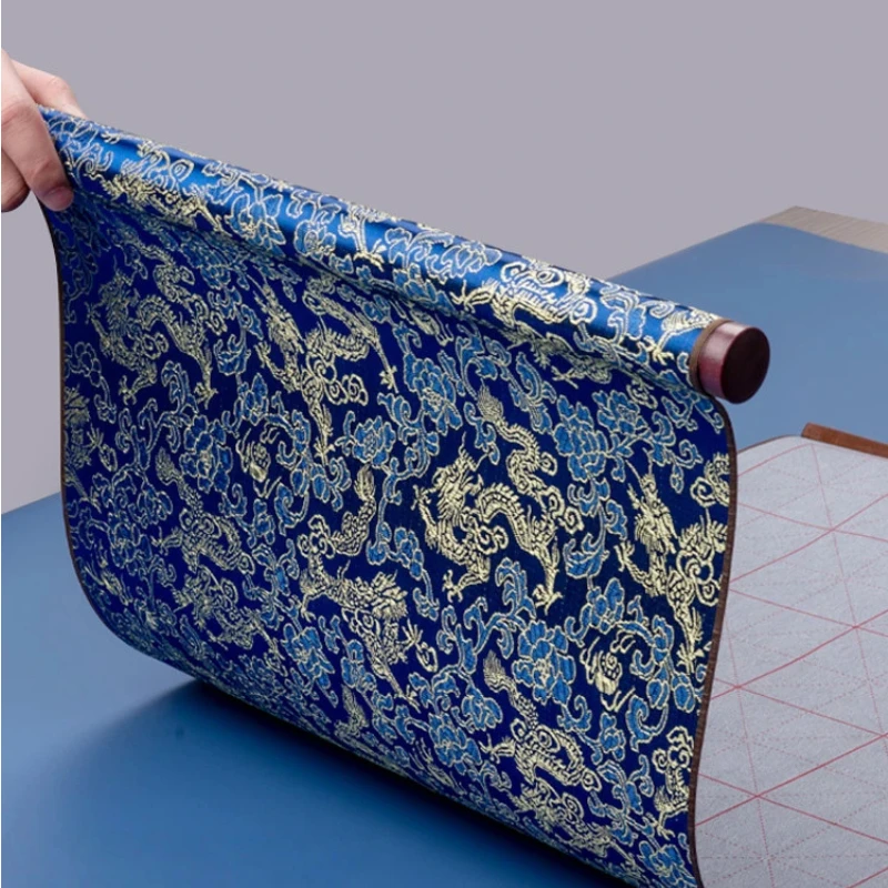 Thickened Satin Water Writing Cloth Mi Grid Imitation Xuan Chinese Brush Calligraphy Copybook Reusable Practice Mat For Beginner