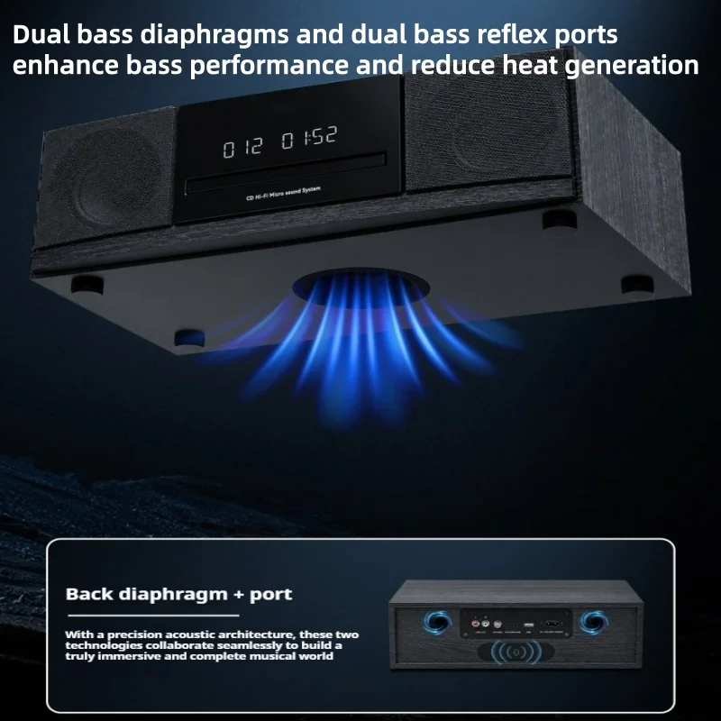 Audio CD All-in-one Machine with Built-in Speakers Bluetooth FM Radio Multi-functional Home High-end CD Player All-in-one Unit