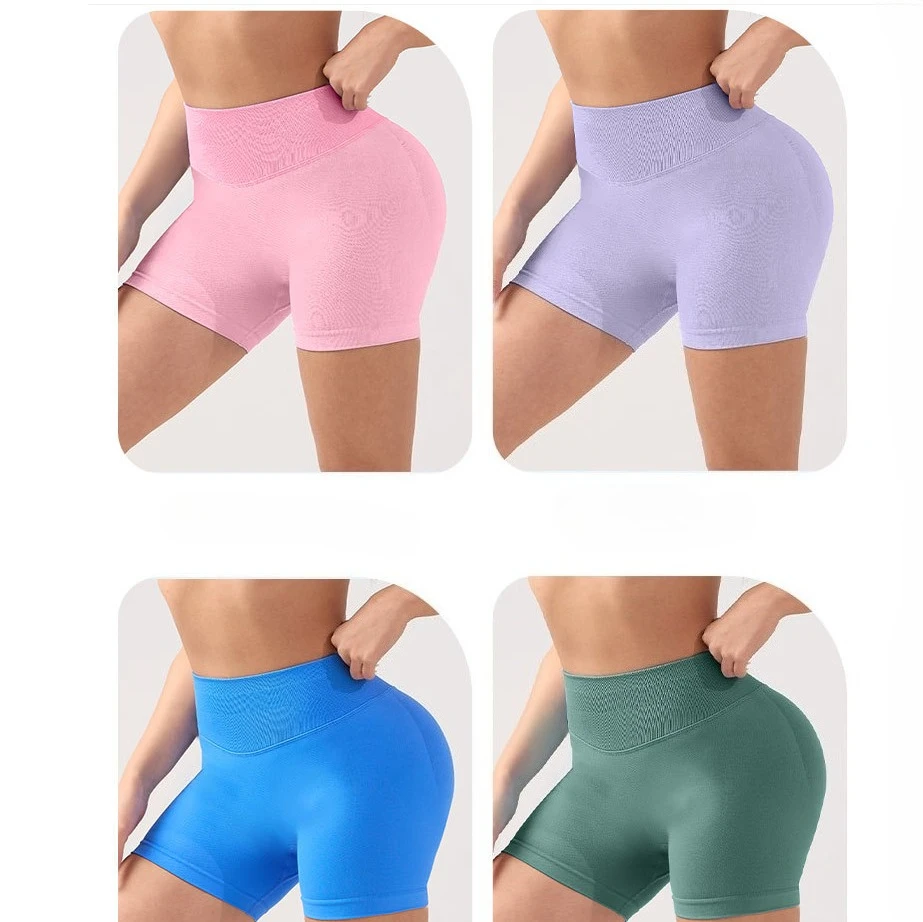 Three-point Shorts Peach Hip Shorts Seamless High Waist Belly Slimming Running Training Quick-drying Shorts Perky Yoga Pants Gym