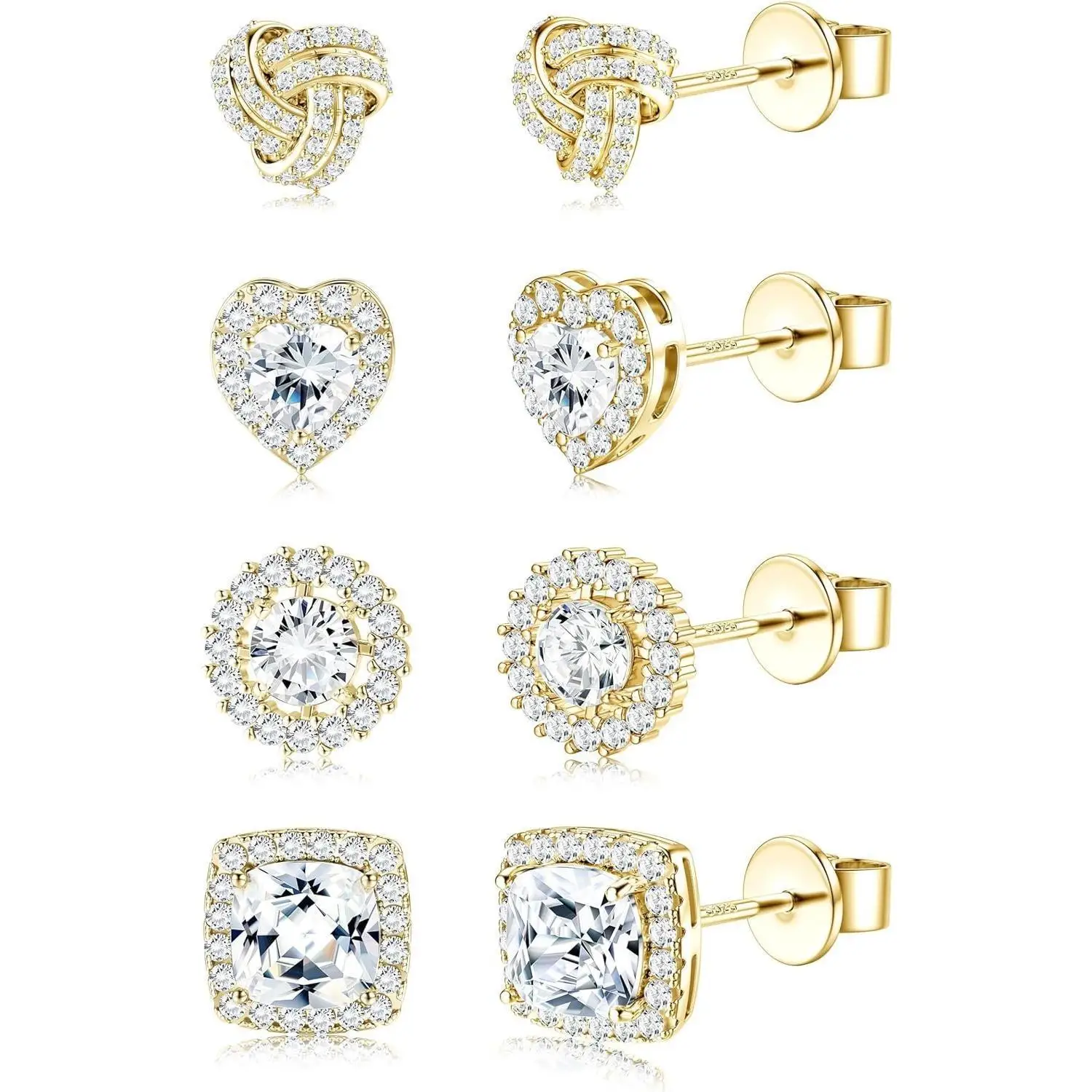 4 Pairs 14Kgold Pla…