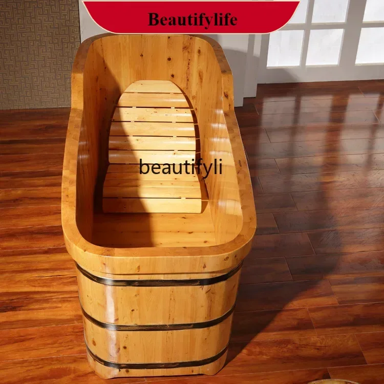 

F18 Large Bath Bucket Full Body Cedar Bathtub Adult Bath Basin Household Adult Bath Barrel