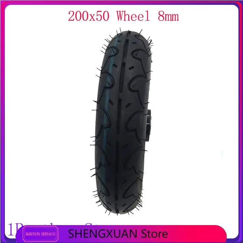 200x50 Electric Scooter Solid Wheel 8 Inch Airless Filled Tire Alloy Hub For 8