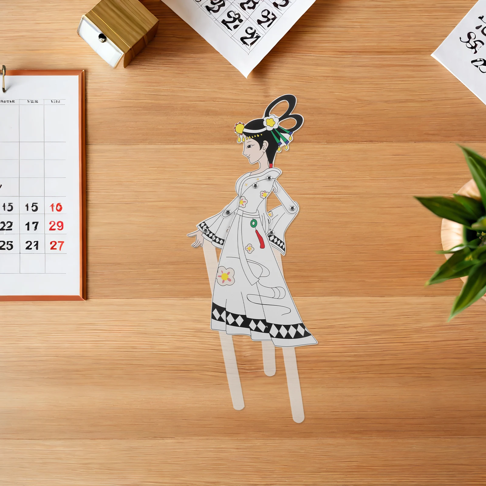 مجموعة أدوات يدوية لدمية الظل مكونة من 4 قطع ذات طابع صيني تقليدي يمكنك صنعها بنفسك لتزيين جدران التفاعل العائلي للأطفال