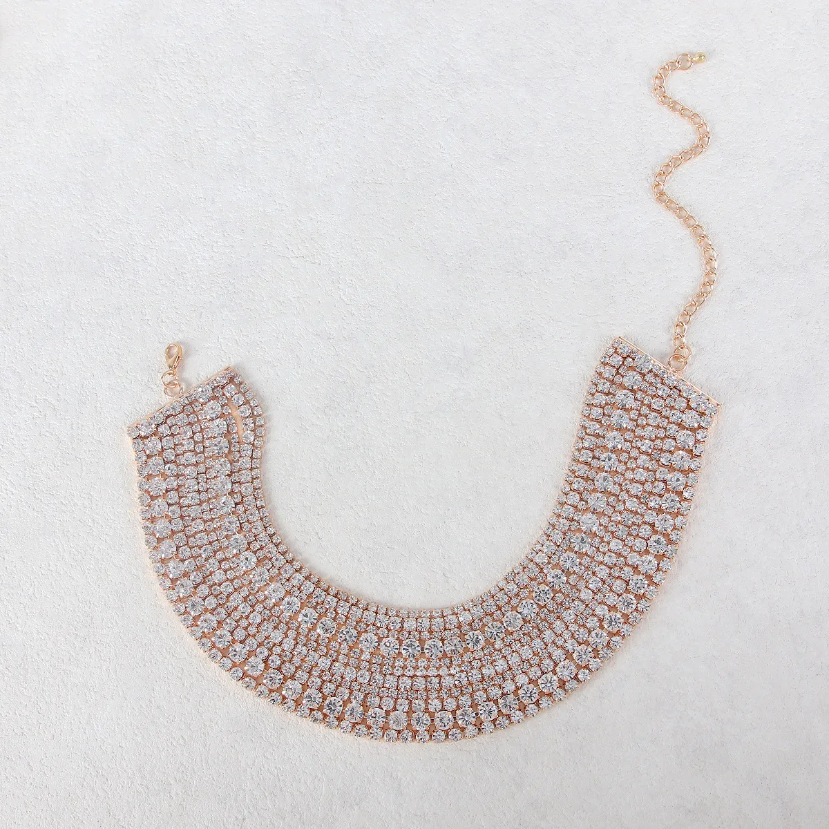 فضي اللون الزفاف لامعة حجر الراين حزمة الرقبة عنصر شعبي طوق قلادة كريستال المرأة المختنق هدية مجوهرات الكورية الجديدة #5