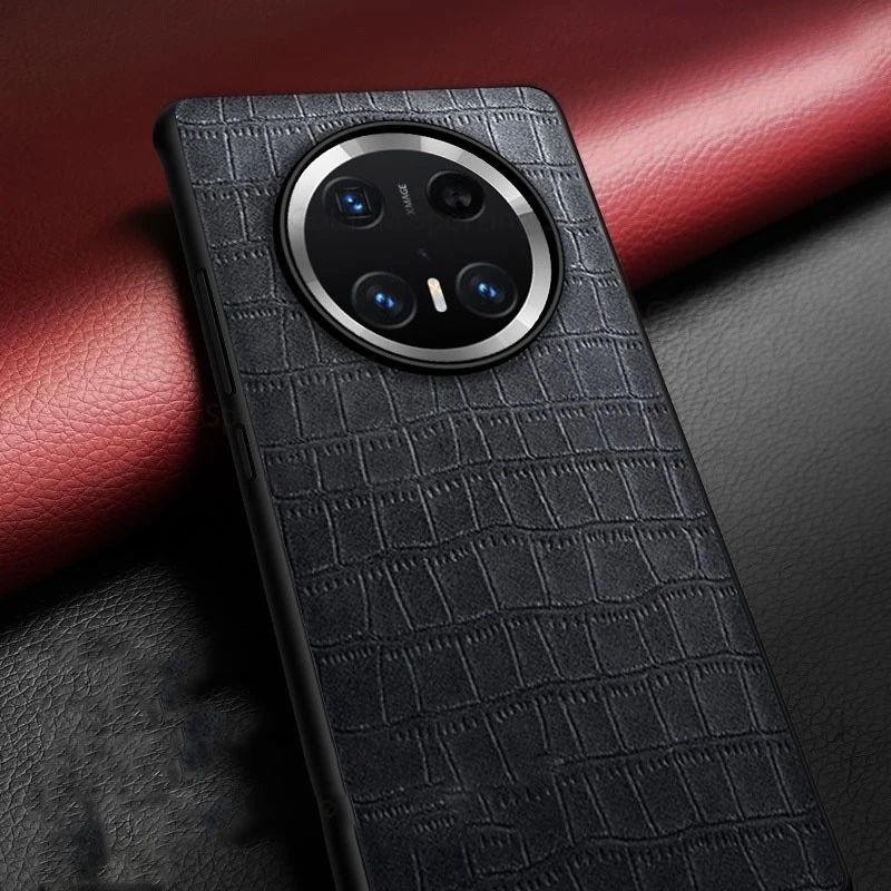 Custodia per Huawei Mate 70 Pro Plus Custodia antiurto in pelle con texture coccodrillo per Mate 60 50 40 Pro Plus Capa Cover posteriore protettiva