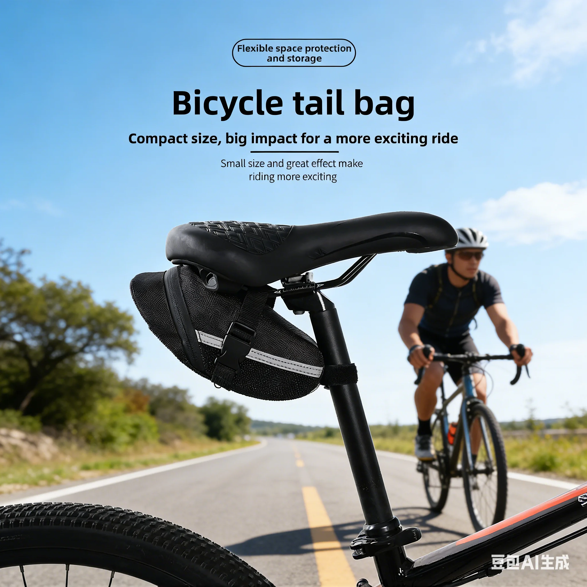 

1pc Bike Saddle Tail Bag 20x8x6CM Versatile Quick Release Cushion Storage Bag Mountain/Road Bicycle Essential Tool Bag
