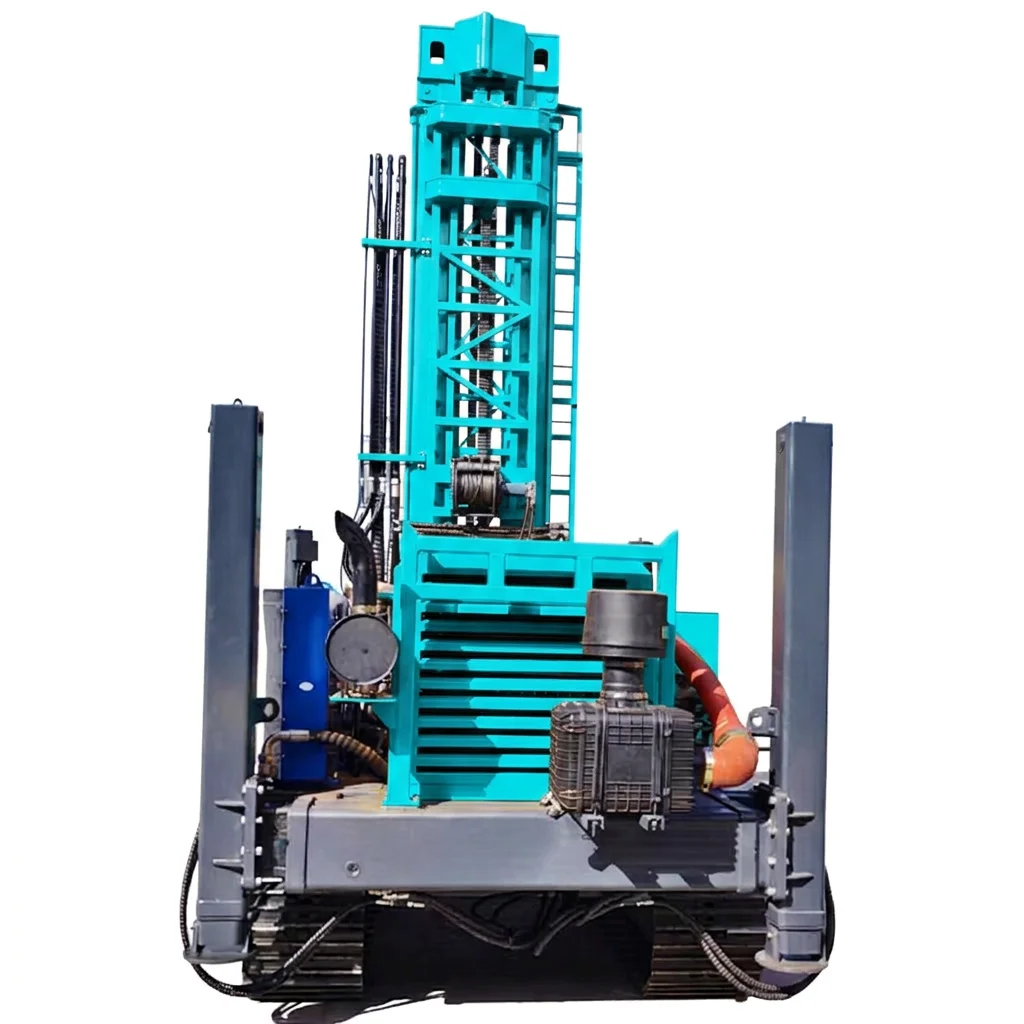 Hard Rock 500m Pneumatic Hydraulic Diesel Water Well Drill Machine DTH Borehole Mining Rigs With Air Compressor
