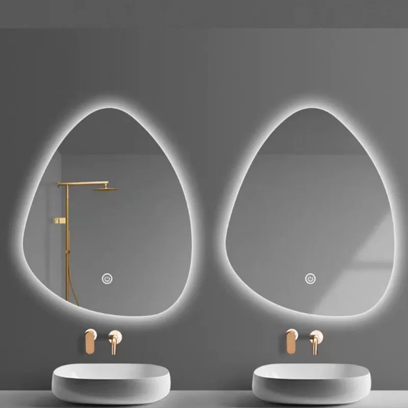 Espejo De Baño inteligente con forma De gotas De agua irregulares, Led, luminiscente, para dormitorio, sala De estar, maquillaje